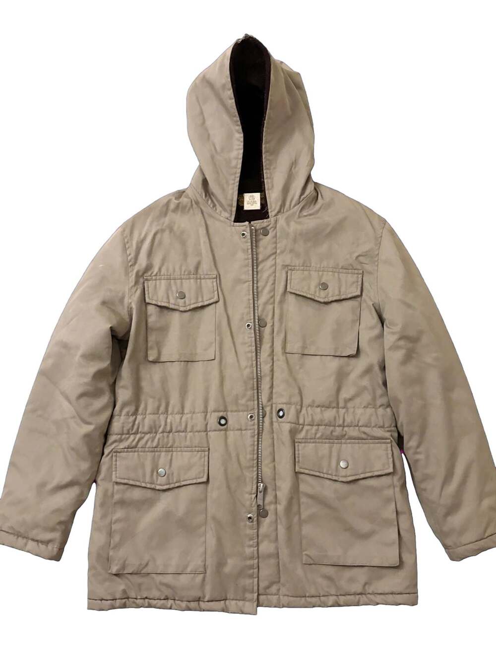 H.G. Gear Vintage Beige Sherpa-Lined Utility Parka Jacket Size XL